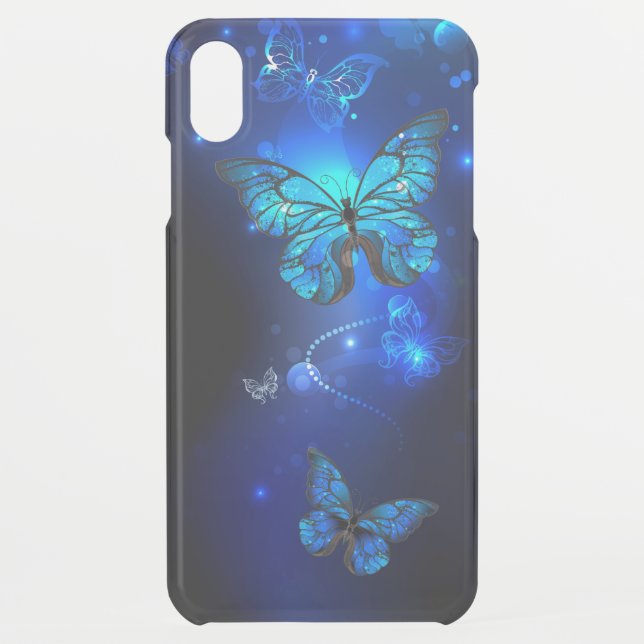 Morpho Butterfly in the Dark Background Uncommon iPhone Case (Back)