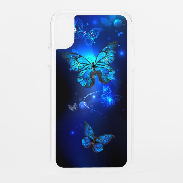 Morpho Butterfly in the Dark Background Uncommon iPhone Case (Back)