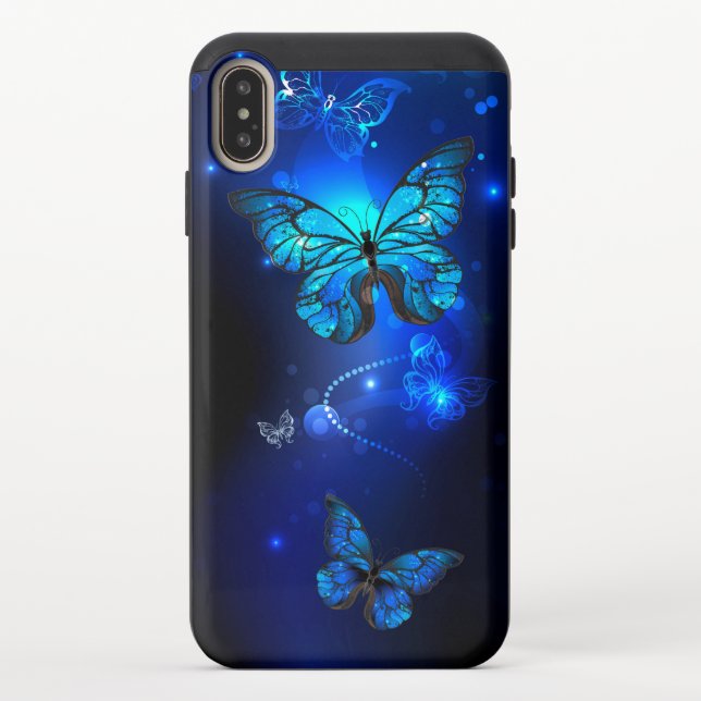 Morpho Butterfly in the Dark Background Uncommon iPhone Case (Back)
