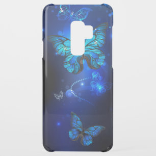 Morpho Butterfly in the Dark Background Uncommon Samsung Galaxy S9 Plus Case