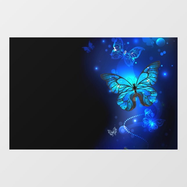 Morpho Butterfly in the Dark Background Window Cling (Sheet)