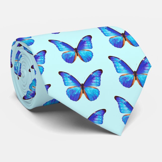 Morpho Butterfly Neck Tie (Rolled)