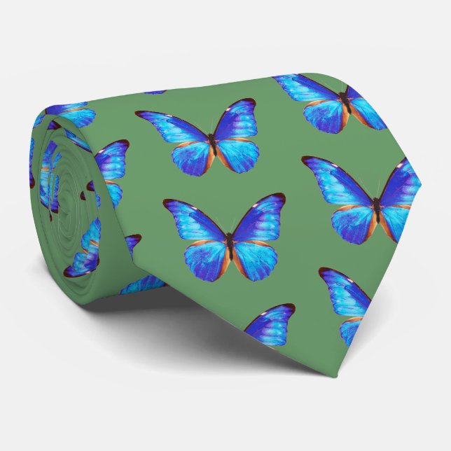 Morpho Butterfly Neck Tie (Rolled)