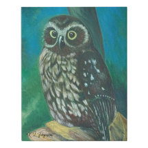 Morpork Owl Faux Canvas Print