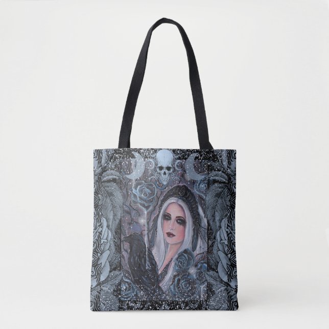Morrigan goddess with raven by Renee  Tote Bag (Front)