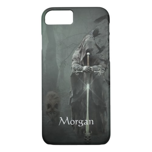 Morrigan Triple Goddess Queen Crow Dog iPhone Case