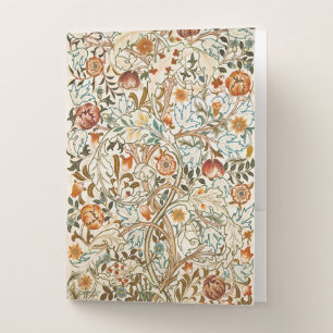  Morris Acanthus Floral Crewel Embroidery Pattern Pocket Folder