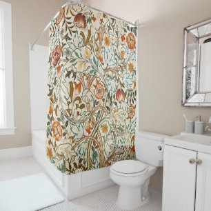  Morris Acanthus Floral Crewel Embroidery Pattern Shower Curtain