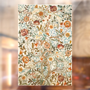 Morris Acanthus Floral Crewel Embroidery Pattern Window Cling