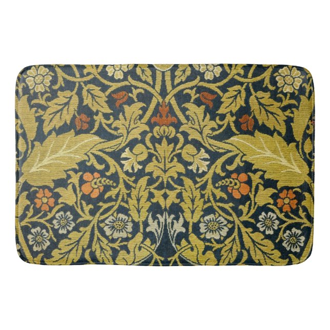 Morris Acanthus Leaves Twining Stem Flowers Carpet Bath Mat (Front)