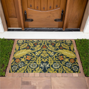 Morris Acanthus Leaves Twining Stem Flowers Carpet Doormat