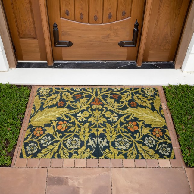 Morris Acanthus Leaves Twining Stem Flowers Carpet Doormat (Outdoor)