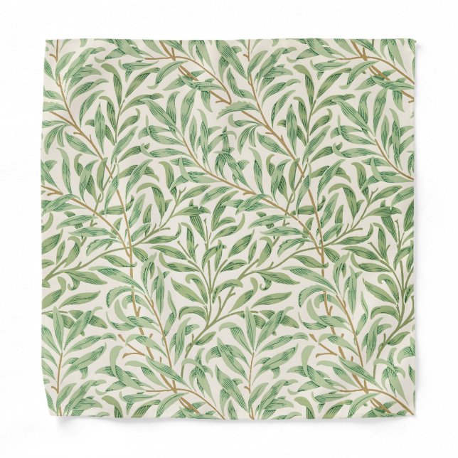 Morris - Antique willow leaves & Branches Pattern Bandana (Front)