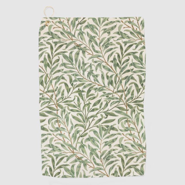 Morris - Antique willow leaves & Branches Pattern Golf Towel (Front)