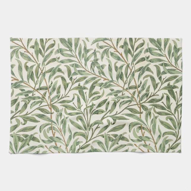 Morris - Antique willow leaves & Branches Pattern Kitchen Towel (Horizontal)