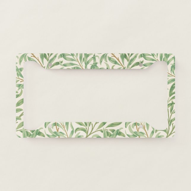 Morris - Antique willow leaves & Branches Pattern License Plate Frame (Front)