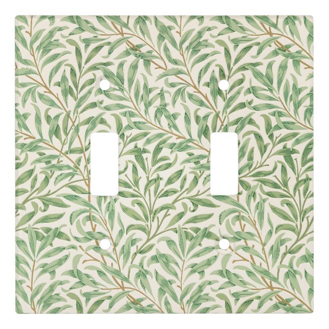 Morris - Antique willow leaves & Branches Pattern Light Switch Cover (Front)