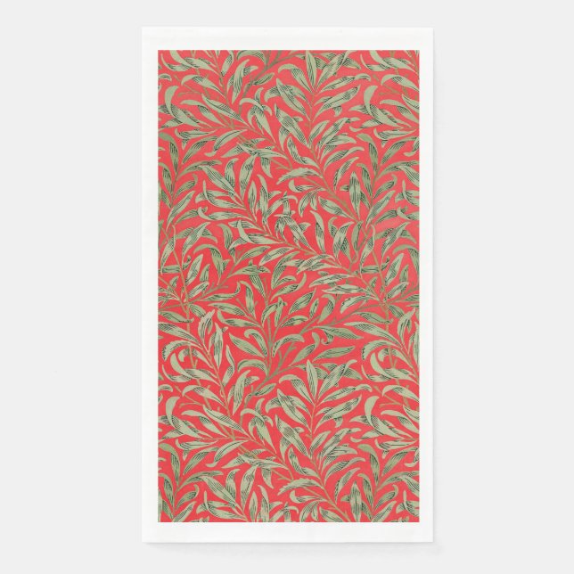 Morris - Antique willow leaves & Branches Pattern Paper Guest Towels (Front)