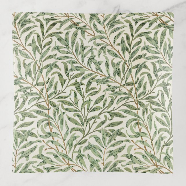 Morris - Antique willow leaves & Branches Pattern Trinket Tray (Front)
