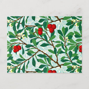 Morris - Arbatus, berry red, famous pattern, Postcard