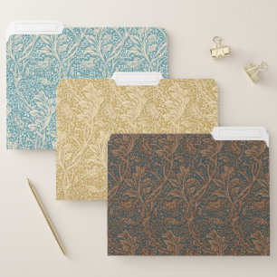 Morris Arcadia Floral Pattern Classic Blue Yellow File Folder