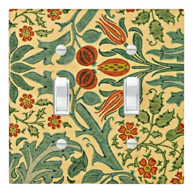 Morris - Autumn Flower Light Switch Cover (In Situ)