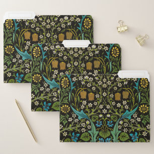 Morris Black Background Vintage Blackthorn Pattern File Folder