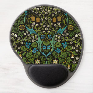 Morris Black Background Vintage Blackthorn Pattern Gel Mouse Pad