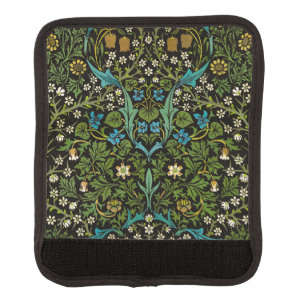 Morris Black Background Vintage Blackthorn Pattern Luggage Handle Wrap