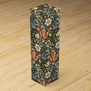 Morris BlackBackground 1896 Compton Floral Pattern Wine Box