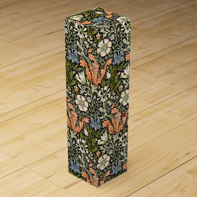 Morris BlackBackground 1896 Compton Floral Pattern Wine Box (Front)