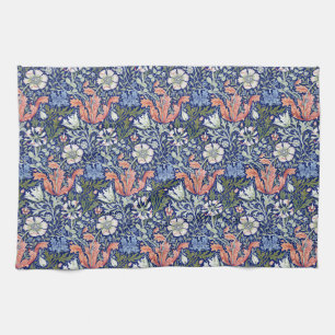Morris Blue Background 1896 Compton Floral Pattern Kitchen Towel