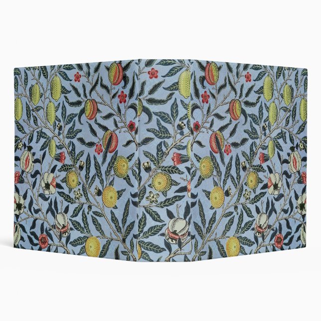 Morris Blue Background Antique Pomegrana Pattern 3 Ring Binder (Background)