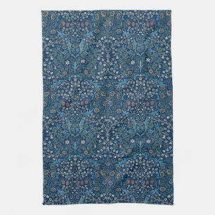 Morris Blue Background Vintage Blackthorn Pattern Kitchen Towel