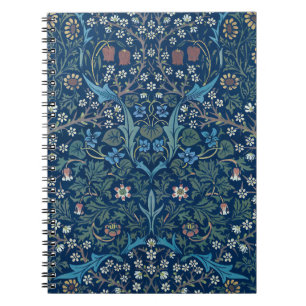 Morris Blue Background Vintage Blackthorn Pattern Notebook