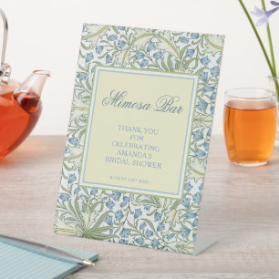 Morris, Blue Bellflowers Bridal Brunch Mimosa Bar Pedestal Sign