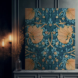 Morris Blue Gold Pimpernel Vintage Pattern Canvas Print