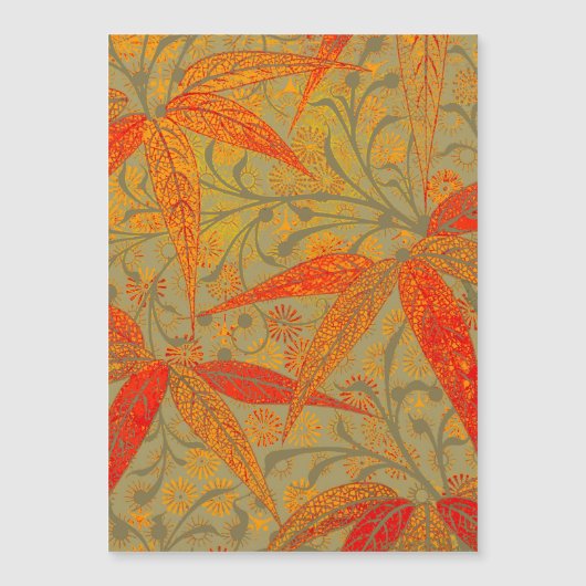 Morris & Co. Bamboo Pattern Godwin Orange & Sage (Front)