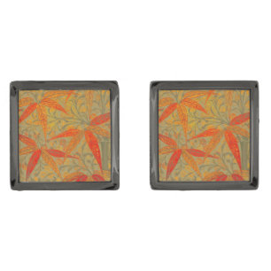 Morris & Co. Bamboo Pattern Godwin Orange & Sage Cufflinks
