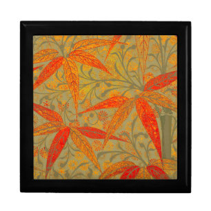 Morris & Co. Bamboo Pattern Godwin Orange & Sage Keepsake Box