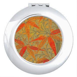 Morris & Co. Bamboo Pattern Godwin Orange & Sage Vanity Mirror