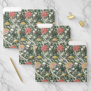 Morris Cray Vintage Blossom Floral Design Green File Folder