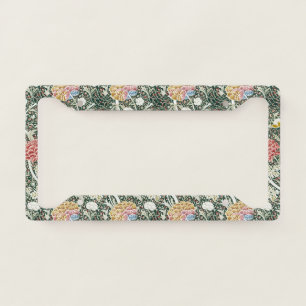 Morris Cray Vintage Blossom Floral Design Green License Plate Frame