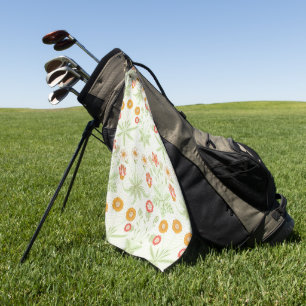 Morris Daisy, Classic Victorian Floral Pattern Golf Towel