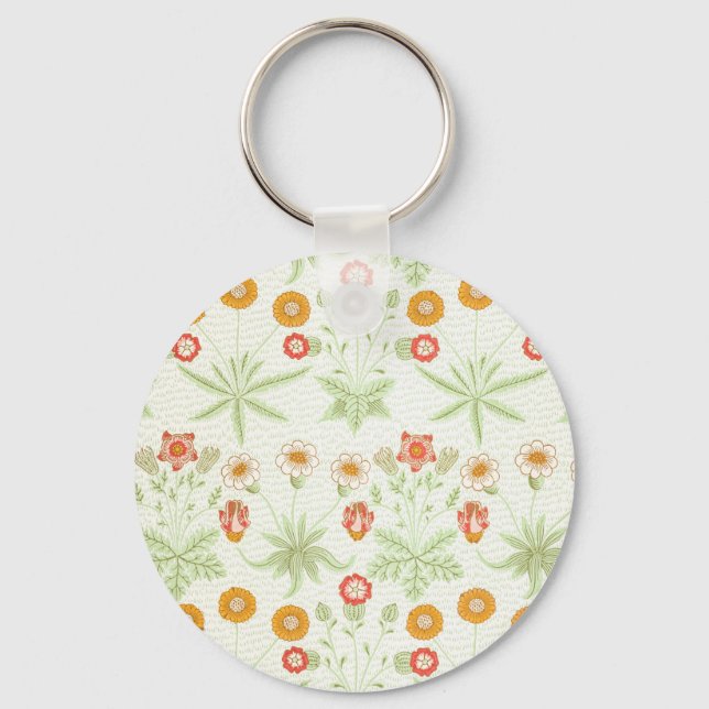 Morris Daisy, Classic Victorian Floral Pattern Keychain (Front)