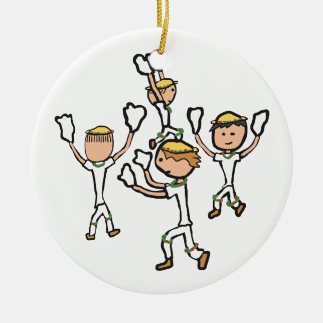 Morris Dancing Ceramic Ornament (Front)