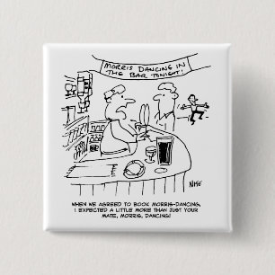 Morris Dancing in Pub. Traditional Morris Dancing Button