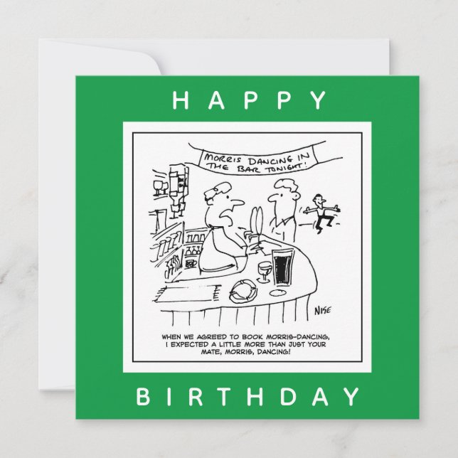 Morris Dancing in Pub. Traditional Morris Dancing Card (Front)