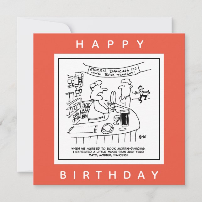 Morris Dancing in Pub. Traditional Morris Dancing Card (Front)