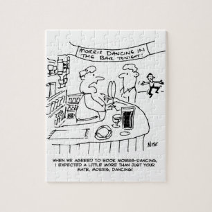 Morris Dancing in Pub. Traditional Morris Dancing Jigsaw Puzzle